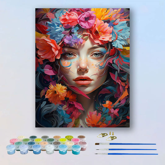 The woman in the flower Paint By Numbers 883987