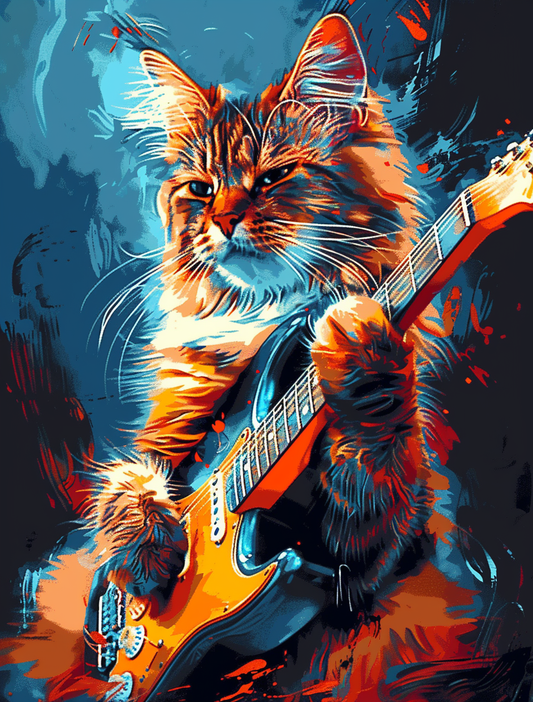 Abstract Rocker Cat Paint By Numbers