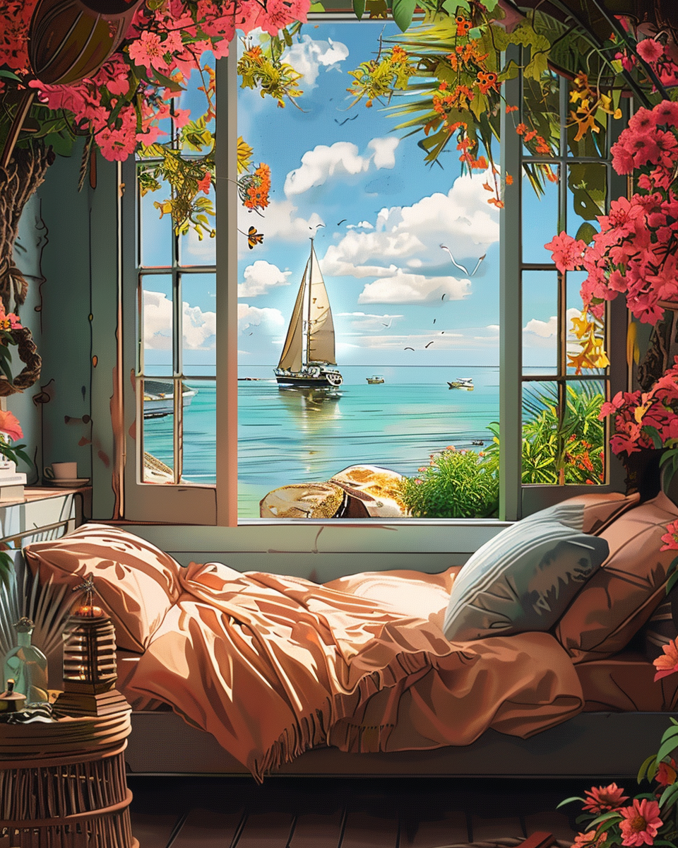 Bedroom by the Bay (Paint by Numbers)