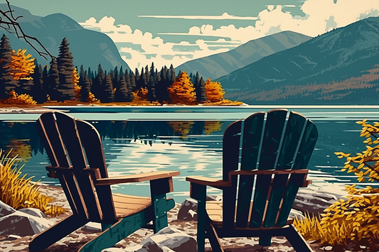 Chairs by the Lake Paint by Numbers