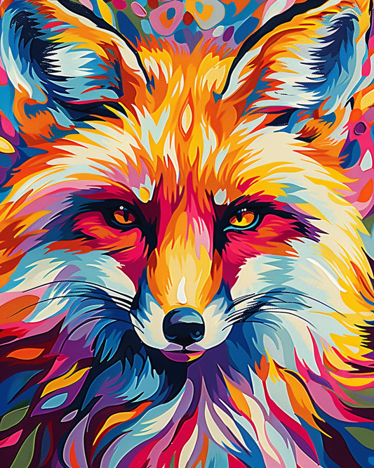 Colorful Abstract Fox Paint By Numbers