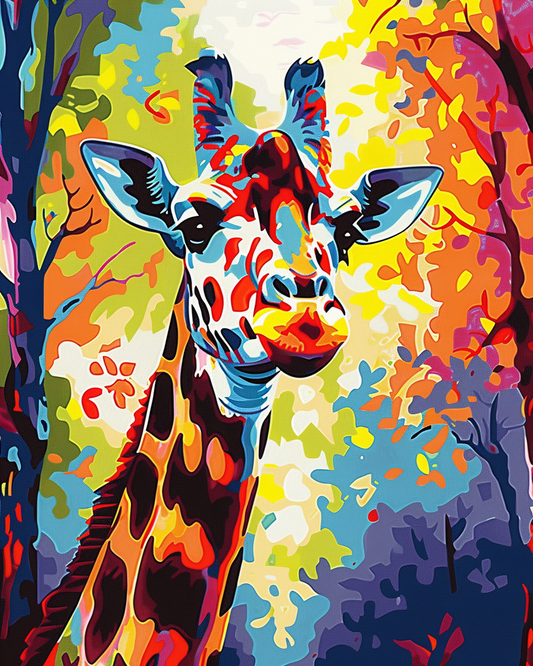 Colorful Abstract Giraffe Paint By Numbers