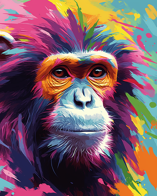 Colorful Abstract Orangutan Paint By Numbers