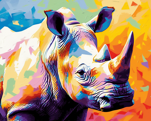 Colorful Abstract Rhinoceros Paint By Numbers