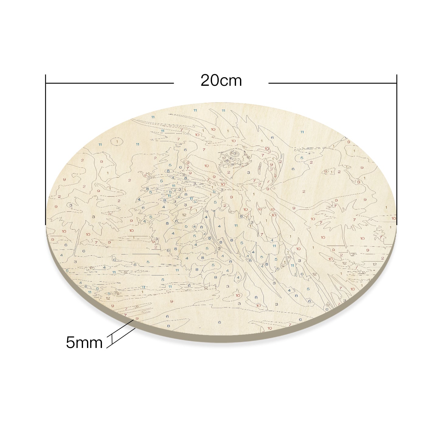 Popular parrot art paintings DIY. Paint by numbers on Wood Slice.20cm