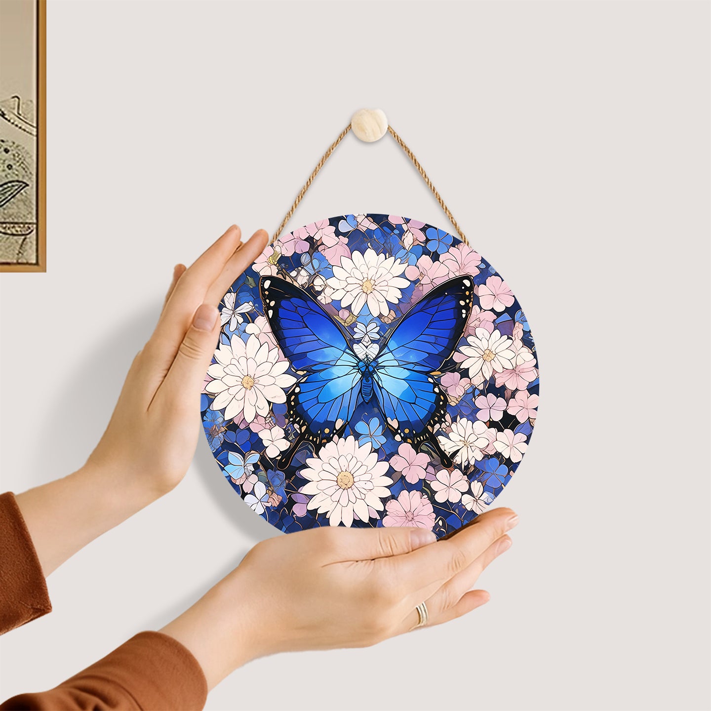 Butterfly DIY. Paint by numbers on Wood Slice.20cm.