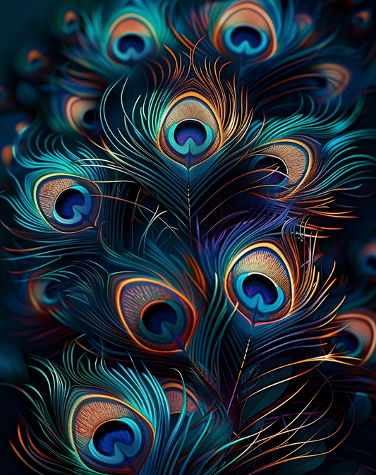 Peacock Feathers VI (Paint by Numbers)