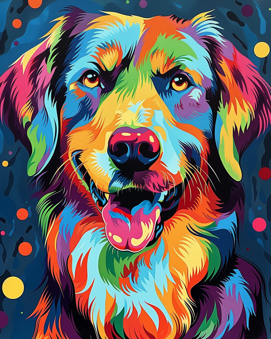 Psychedelic Dog I (Paint by Numbers)