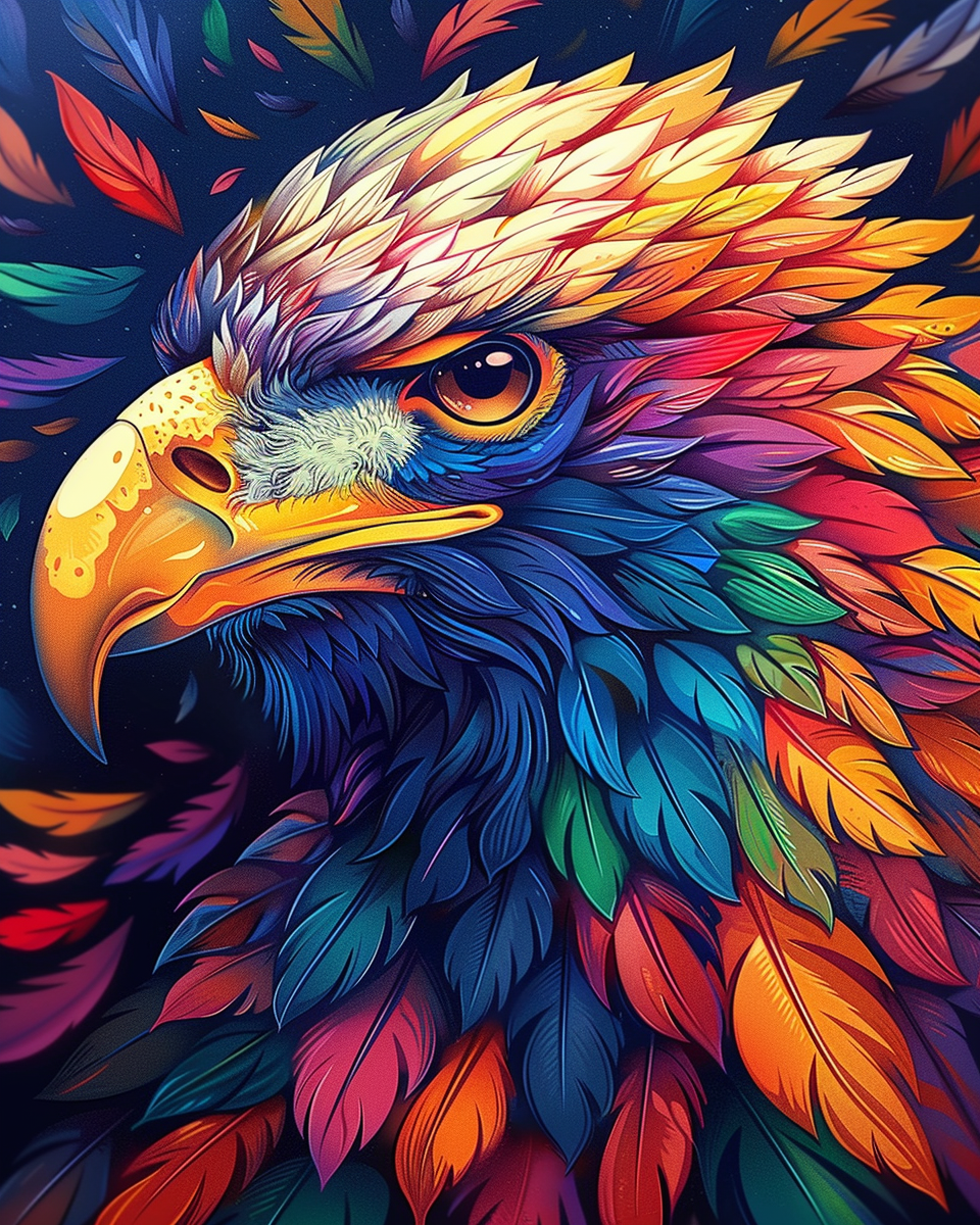 Psychedelic Eagle I (Paint by Numbers)