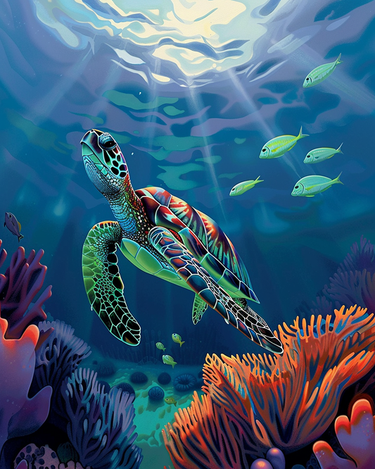 Sea Turtle I (Paint by Numbers)