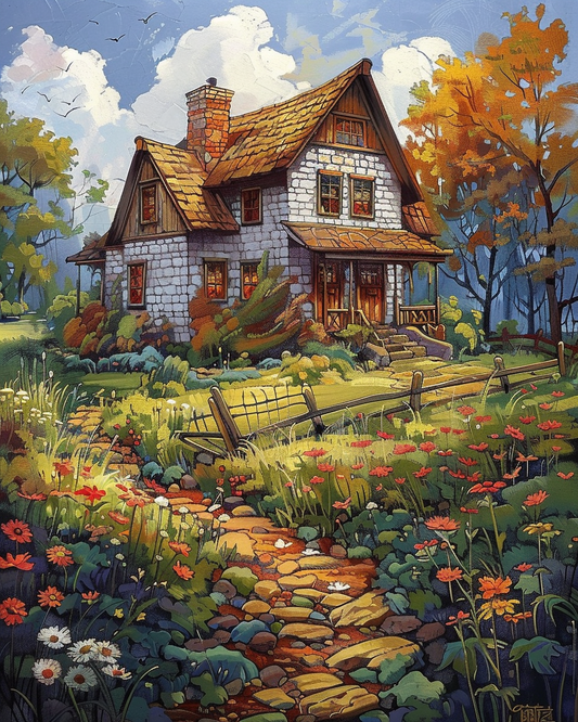 Serene Countryside (Paint by Numbers)