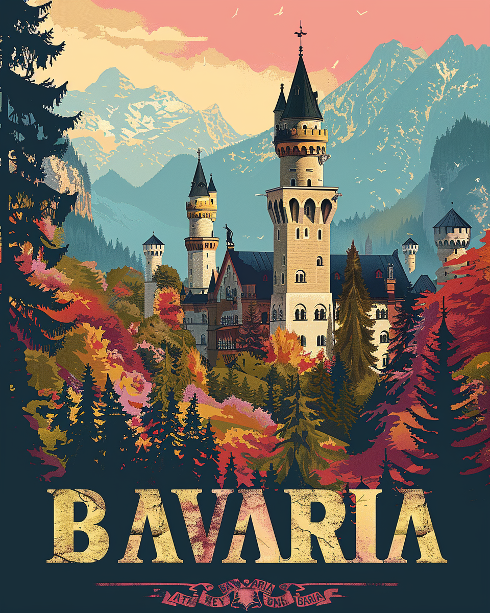 Travel Poster Bavaria Paint By Numbers