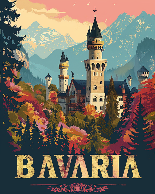 Travel Poster Bavaria Paint By Numbers