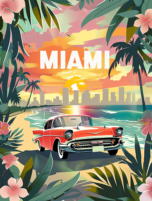 Travel Poster Miami Paint By Numbers