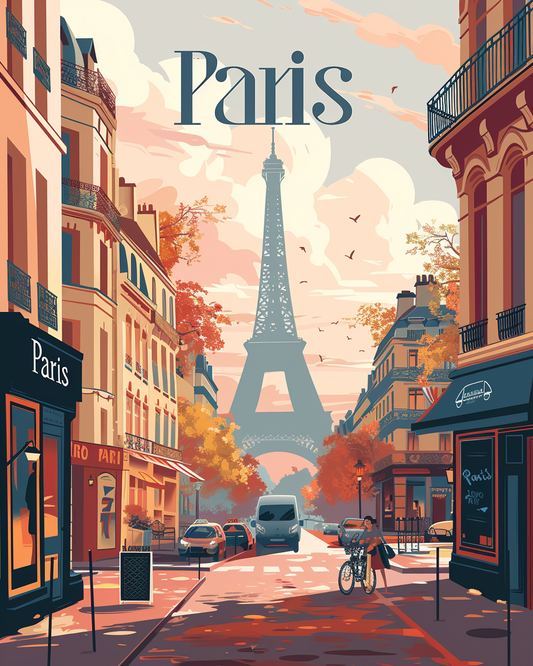 Travel Poster Paris Paint By Numbers