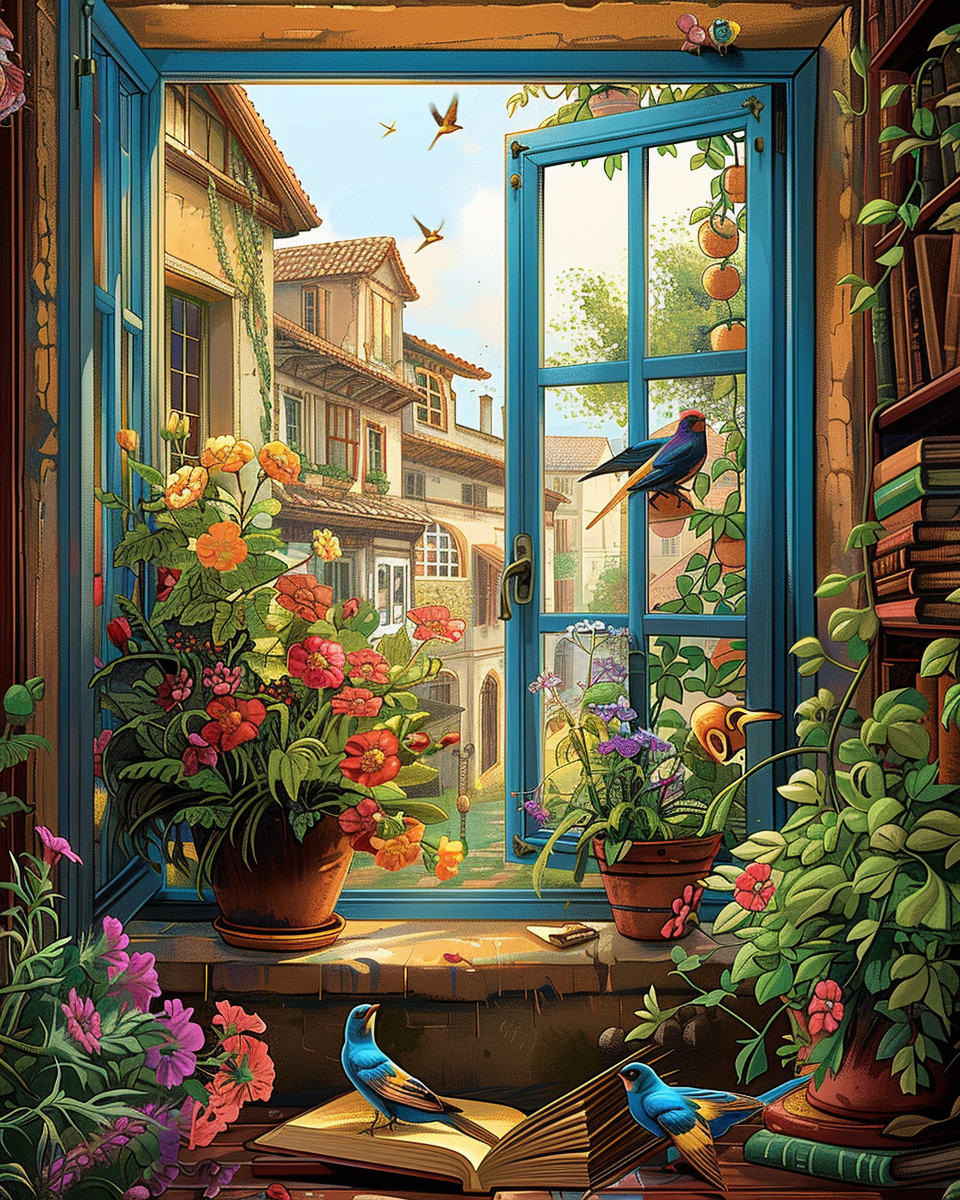 Birds and Blooms I (Paint by Numbers)