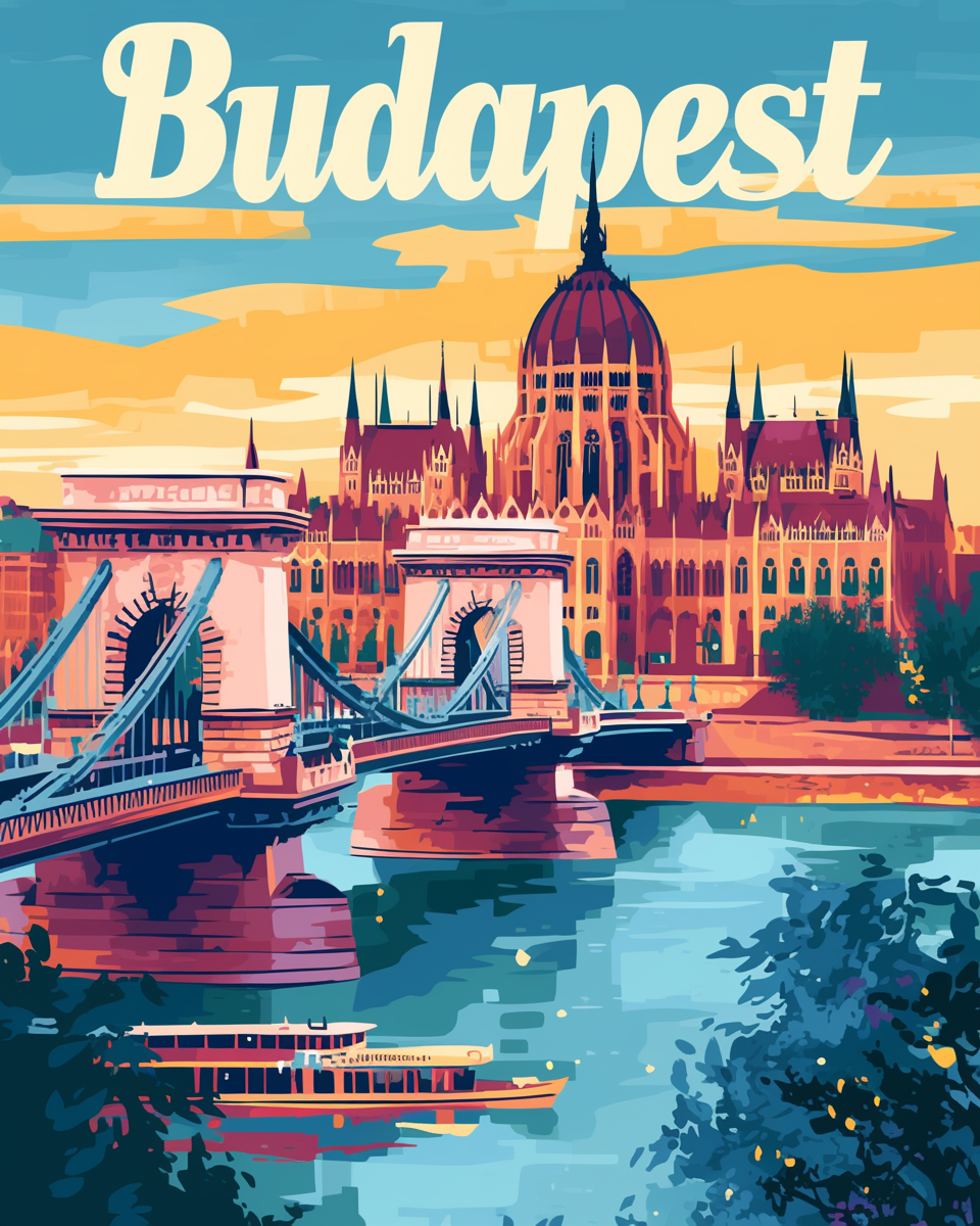 Budapest Travel Poster