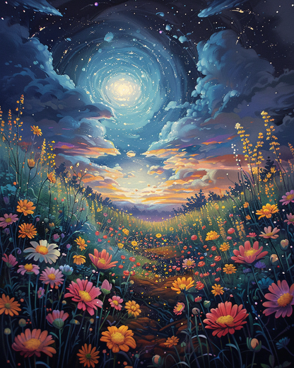 Cosmic Flower Garden (Paint by Numbers)