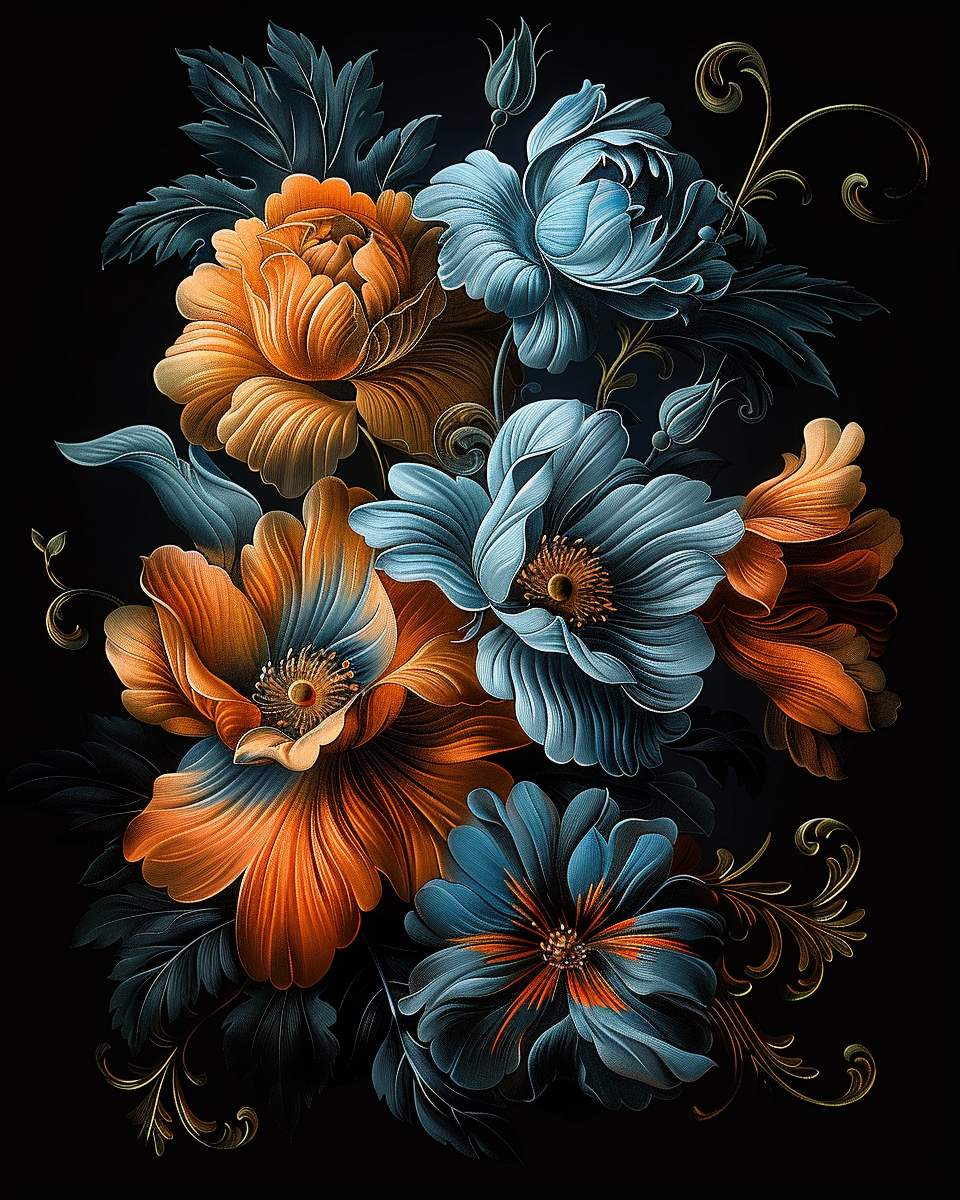 Dynamic Flowers (Paint by Numbers)