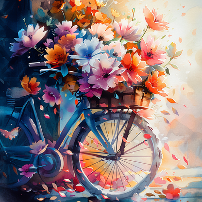 Floral Bicycle (Paint by Numbers)