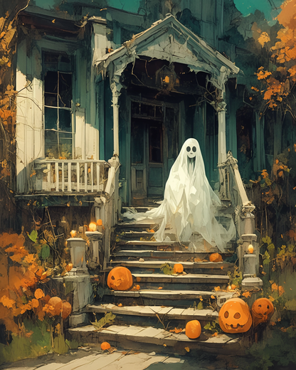 Ghostly Porch Nostalgia Paint by Numbers