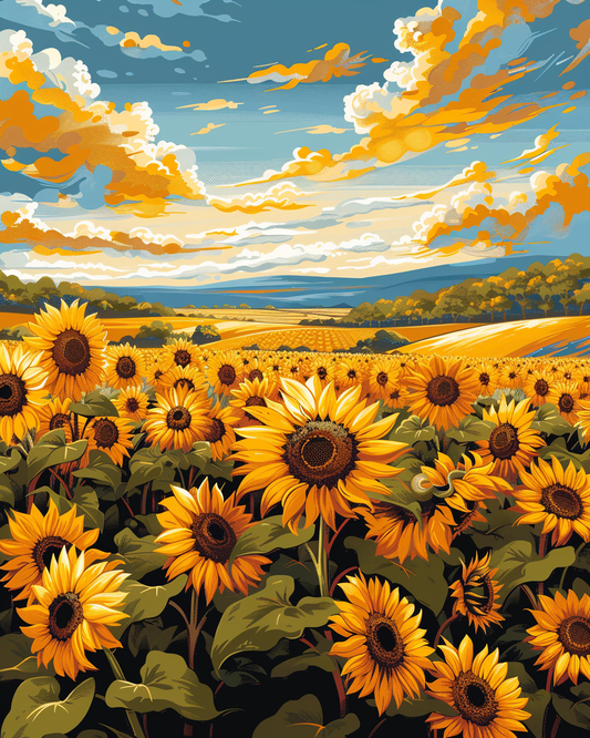 Golden Sunflower Bliss II (Paint by Numbers)