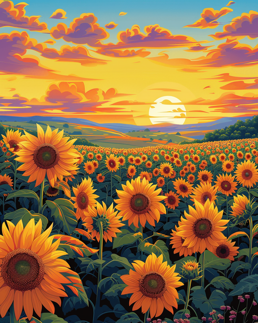 Golden Sunflower Bliss (Paint by Numbers)