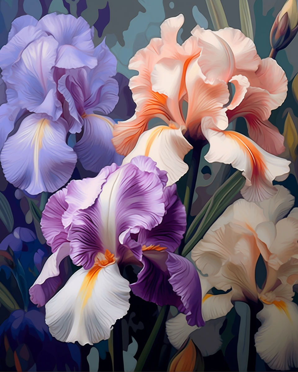 Irises I (Paint by Numbers)