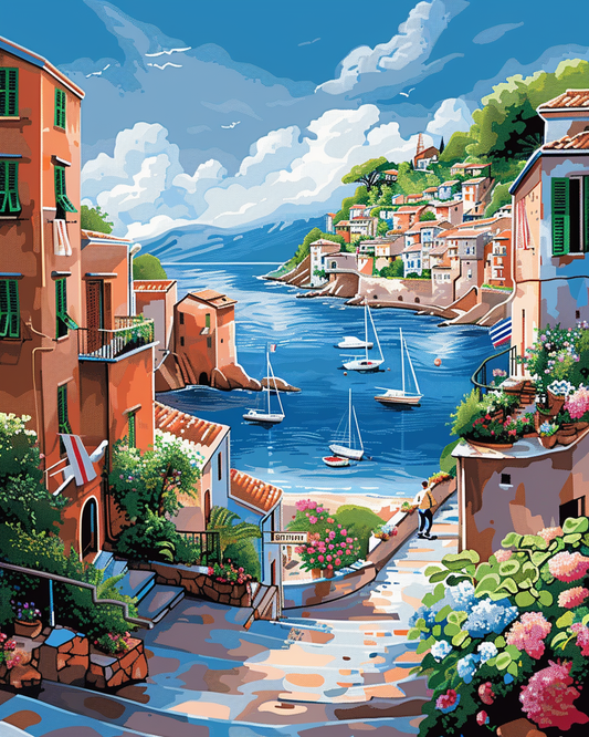 Italian Coastel Town (Paint by Numbers)