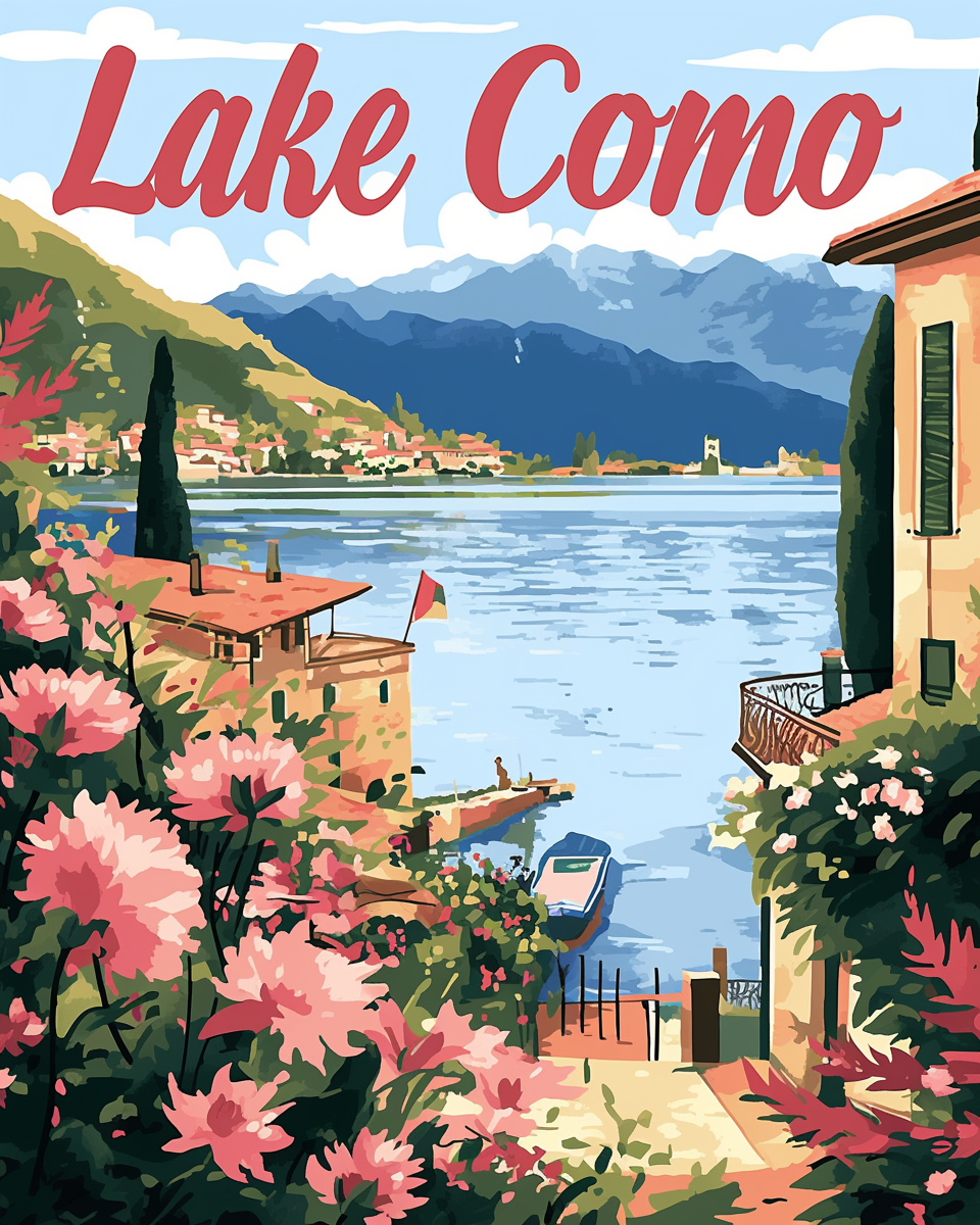 Lake Como Travel Poster