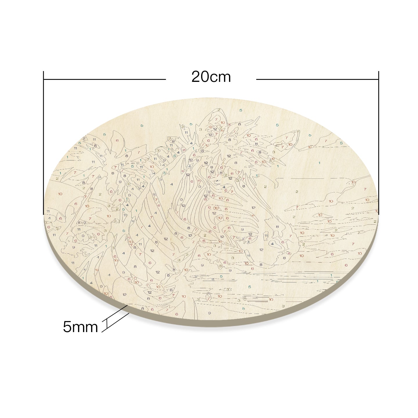 Zebra Portrait. DIY. Paint by numbers on Wood Slice.20cm