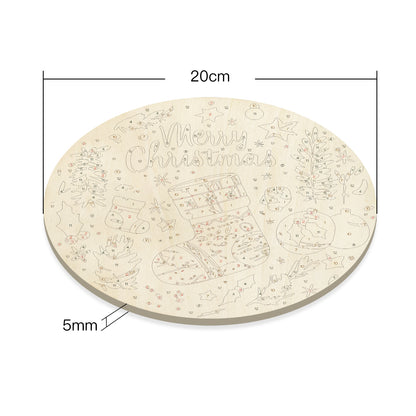 Christmas Stocking DIY. Paint by numbers on Wood Slice. 20cm.