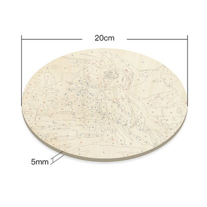 Popular parrot art paintings DIY. Paint by numbers on Wood Slice.20cm