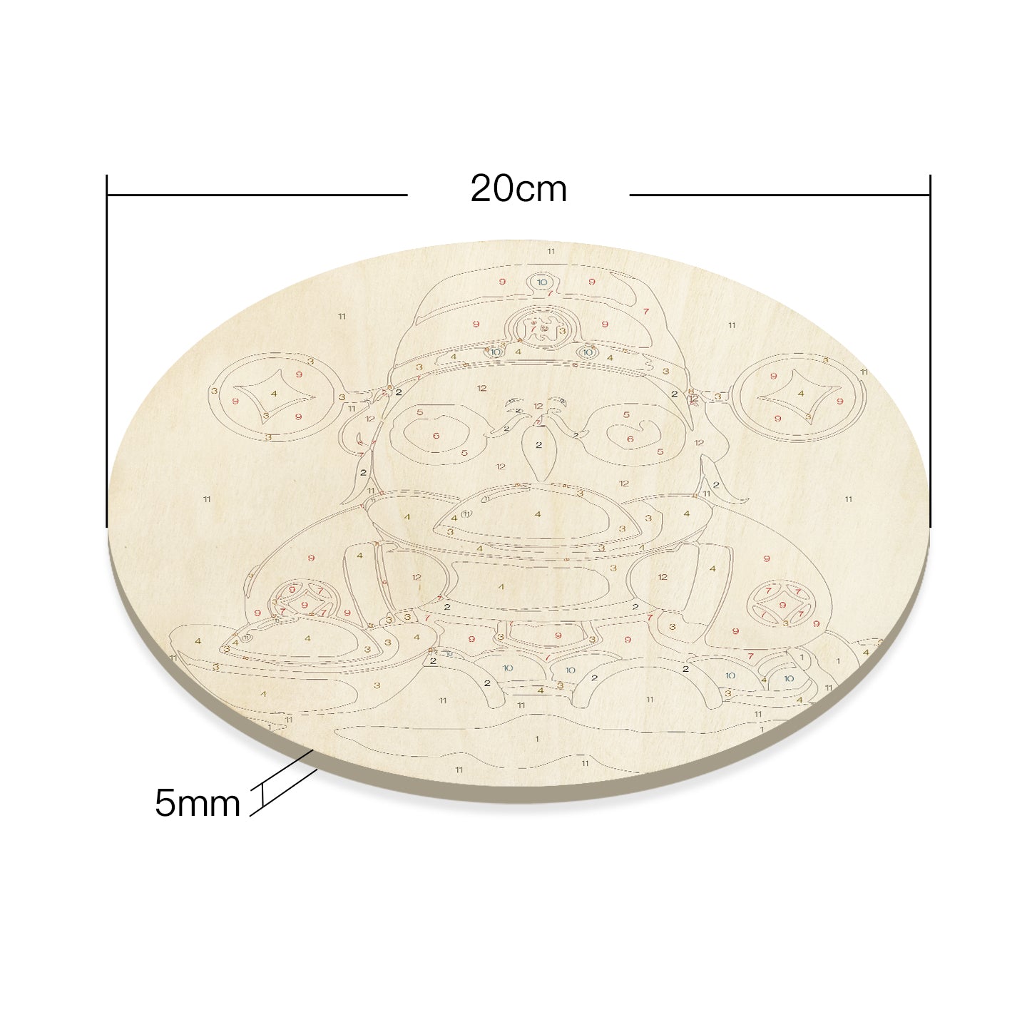 God of Wealth gives away gold ingots DIY. Paint by numbers on Wood Slice.20cm