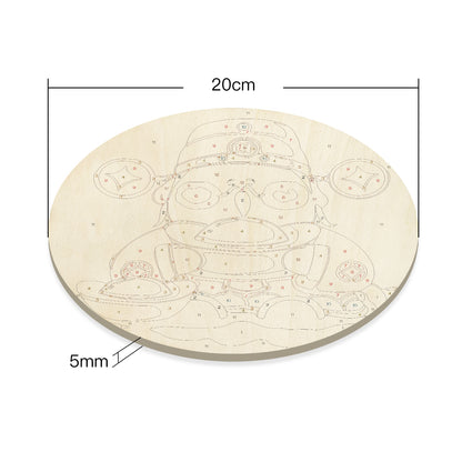 God of Wealth gives away gold ingots DIY. Paint by numbers on Wood Slice.20cm