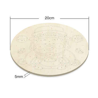 Cute CaishenDIY. Paint by numbers on Wood Slice.20cm.