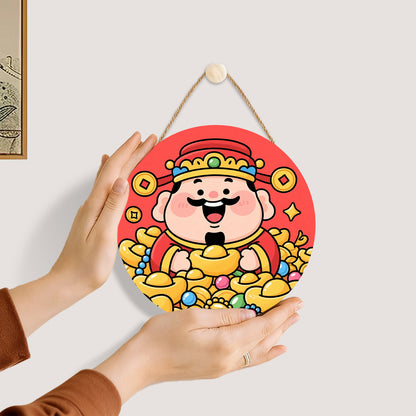 Gold Ingots Wealth. DIY. Paint by numbers on Wood Slice.20cm