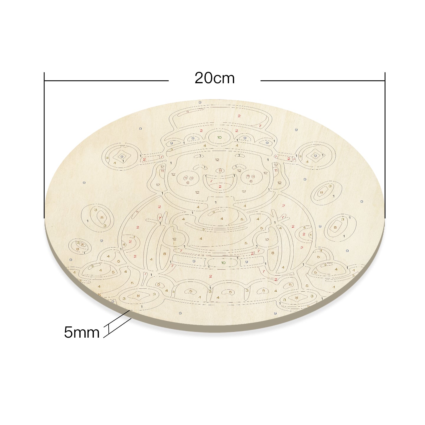 Wealth and Joyful Little God of Wealth DIY. Paint by numbers on Wood Slice.20cm