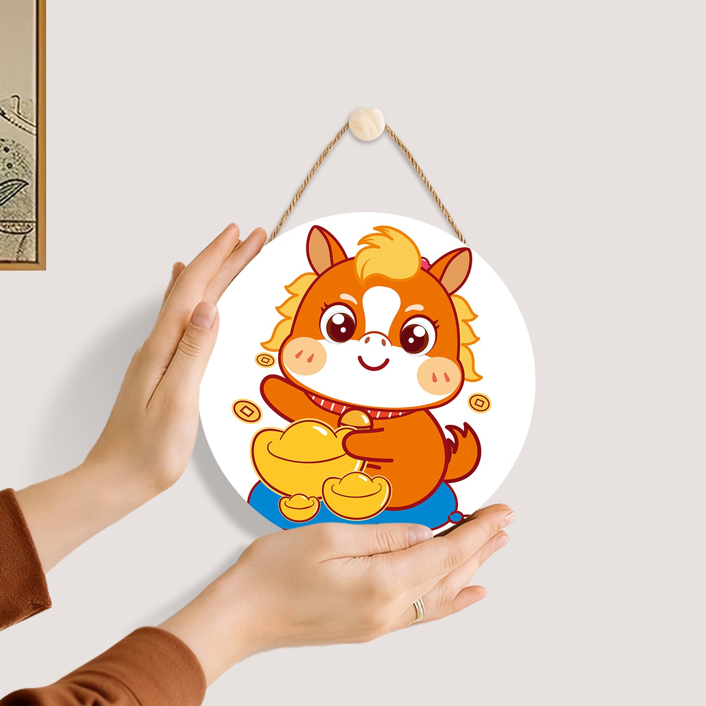 Cute Unicorn Calf. DIY. Paint by numbers on Wood Slice.20cm