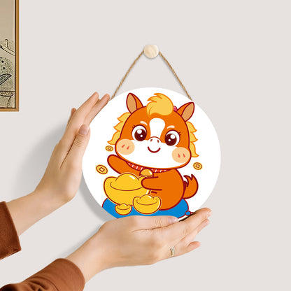 Cute Unicorn Calf. DIY. Paint by numbers on Wood Slice.20cm