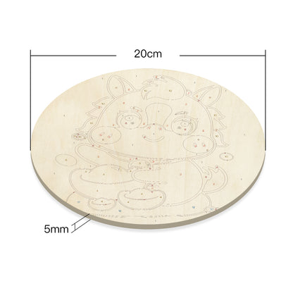 Cute Unicorn Calf. DIY. Paint by numbers on Wood Slice.20cm