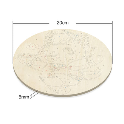 Year of the Horse. DIY. Paint by numbers on Wood Slice.20cm