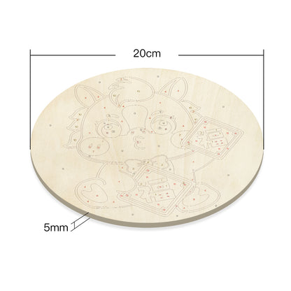 Fu Character Blessing. Paint by numbers on Wood Slice.20cm.