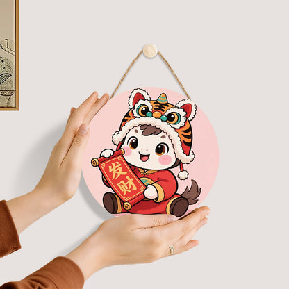 Lucky Girl New DIY. Paint by numbers on Wood Slice.20cm