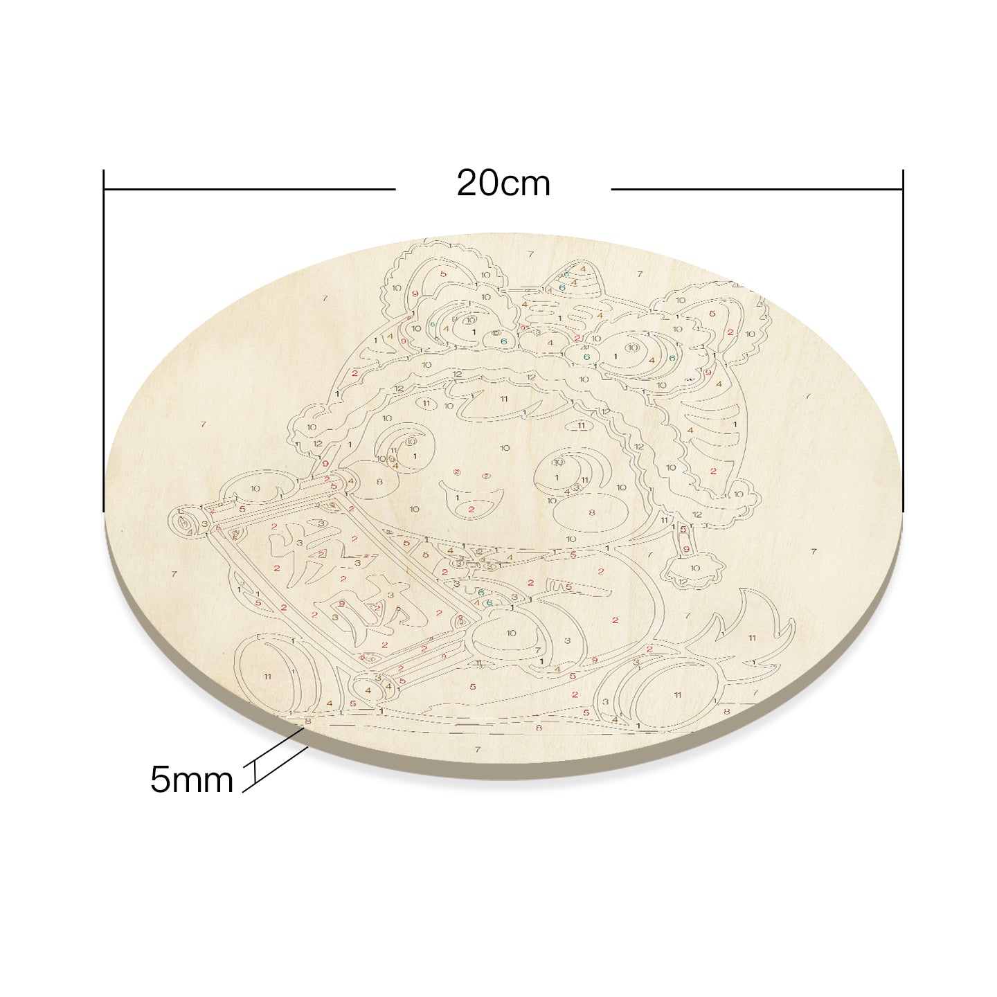 Lucky Girl New DIY. Paint by numbers on Wood Slice.20cm