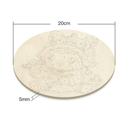 Lucky Girl New DIY. Paint by numbers on Wood Slice.20cm