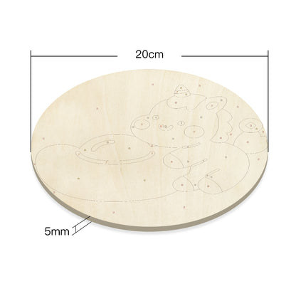 Lucky Pony and Fortune DIY. Paint by numbers on Wood Slice.20cm.