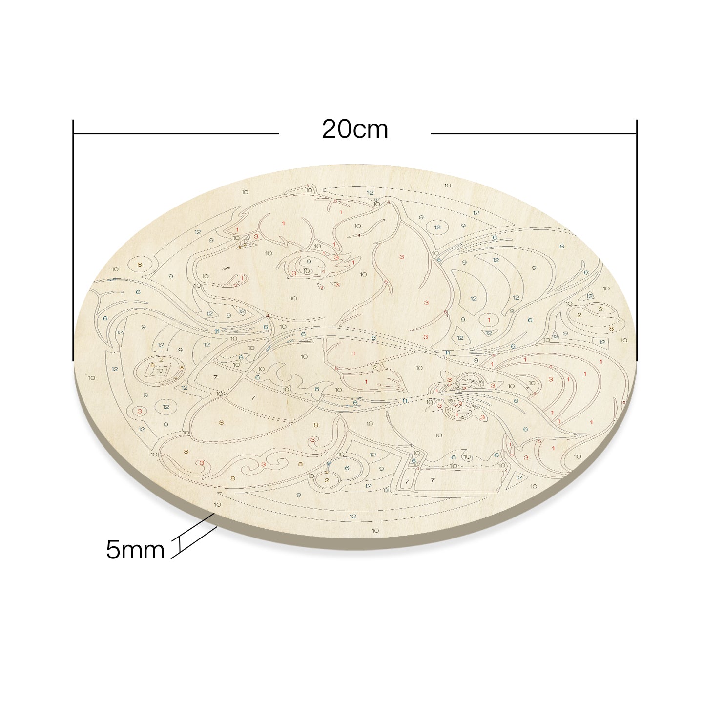 Rainbow Pony DIY. Paint by numbers on Wood Slice.20cm