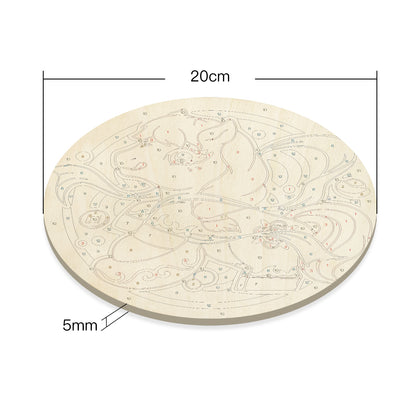 Rainbow Pony DIY. Paint by numbers on Wood Slice.20cm