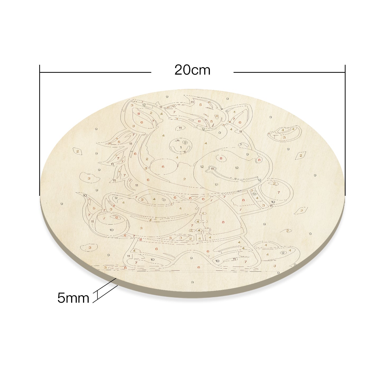 Golden Pony DIY. Paint by numbers on Wood Slice.20cm